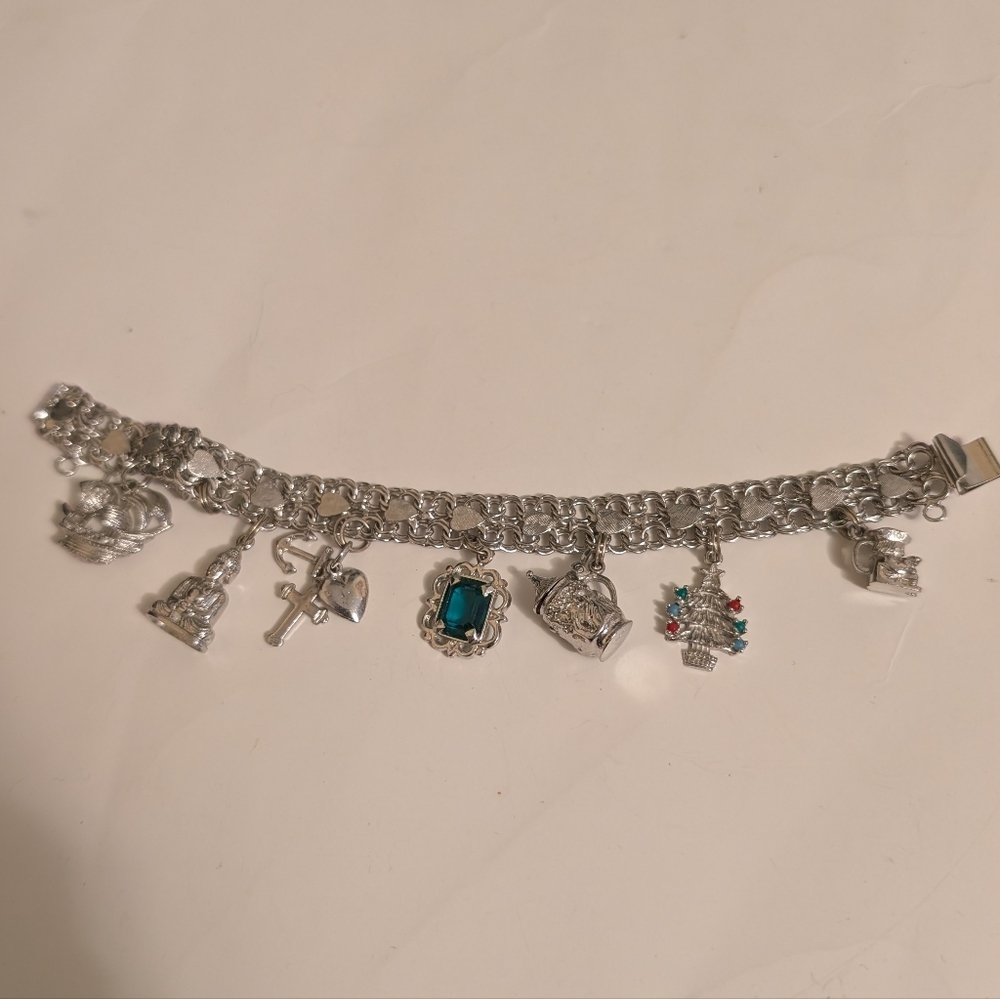 Sterling Silver Charm Bracelet Vintage